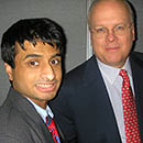 Aakash Raut with Karl Rove at the Republican National Convention