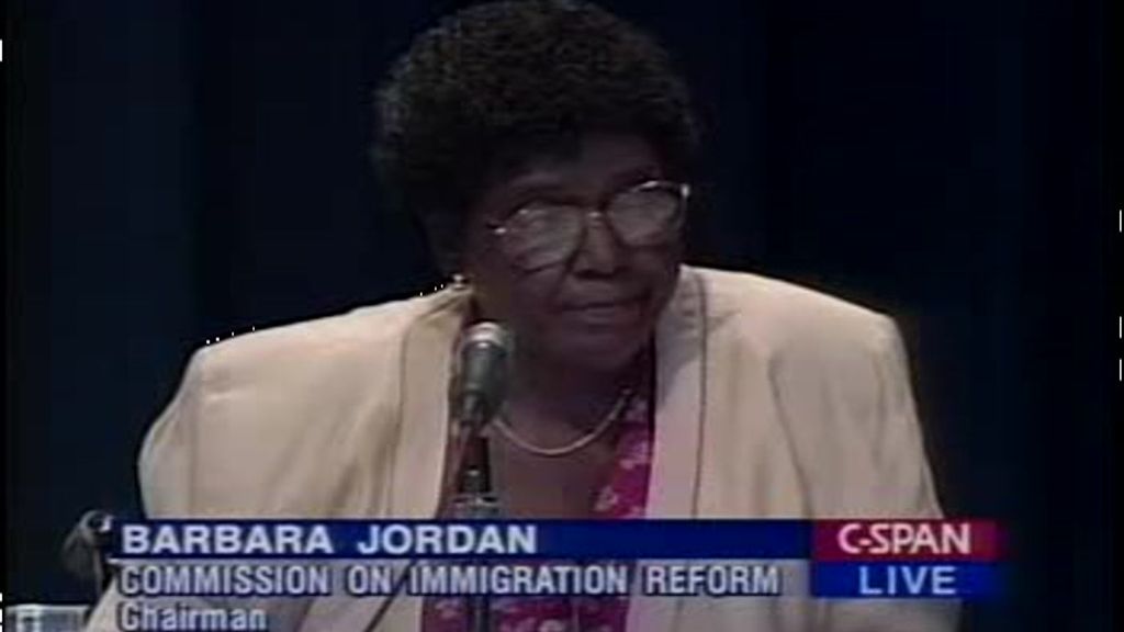 Barbara Jordan spoke on immigration at the United We Stand America (UWSA) conference