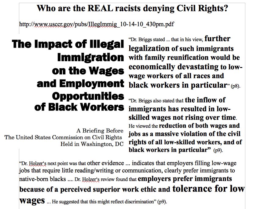 Impact of Illegal Immigration on the Wages & Employment Opportunities of Black Workers