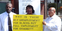Blacks for
              Equal Rights - protest sign